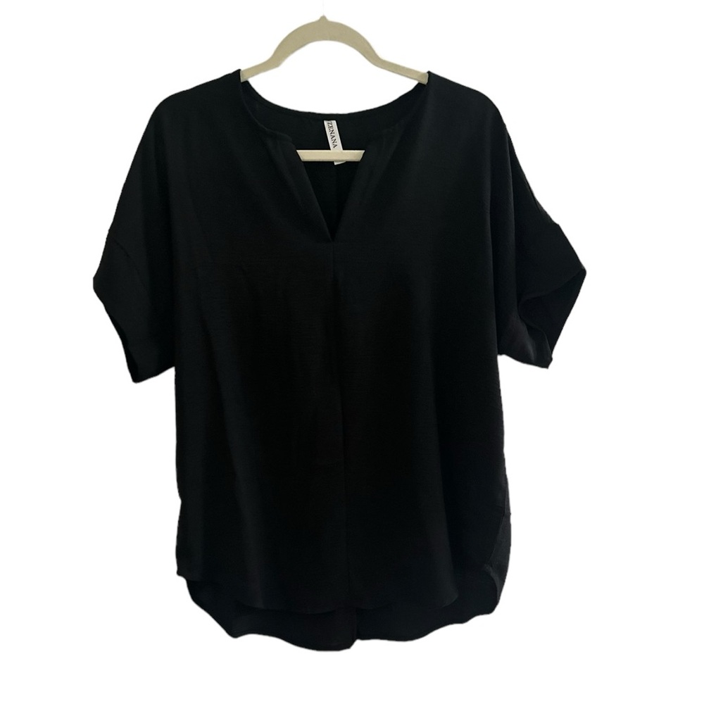 Zenana Airflow V-Neck with Collar Top